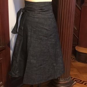 DENIM-HEAVY WEIGHT WRAP SKIRT